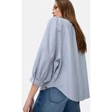 camel active - Puur Katoenen Blouse - Blauw Gestreept