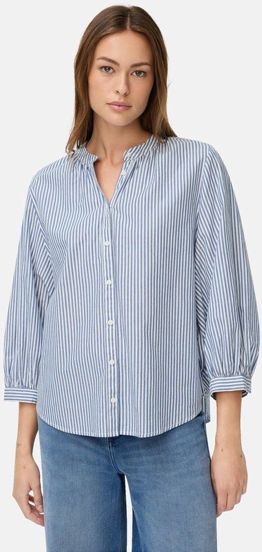 camel active - Puur Katoenen Blouse - Blauw Gestreept