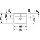 Duravit D-Neo Fonteinbak 45x33.5x13cm zonder kraangat rechthoek Keramiek Wit 0738450070