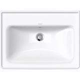 Wastafel duravit d-neo met rand overloop kraanvlak zonder kraangat 65 cm hoogglans wit