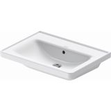 Wastafel duravit d-neo met rand overloop kraanvlak zonder kraangat 65 cm hoogglans wit