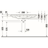 Wastafel Duravit D-Neo WonderGliss Met Overloop Kraanvlak Zonder Kraangat 100.5 cm Hoogglans Wit Duravit