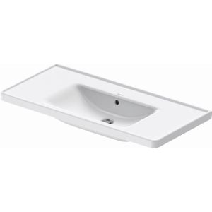 Wastafel Duravit D-Neo WonderGliss Met Overloop Kraanvlak Zonder Kraangat 100.5 cm Hoogglans Wit Duravit