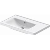 Wastafel Duravit D-Neo Rand Overloop Kraanvlak Zonder Kraangat 80 cm Hoogglans Wit Links