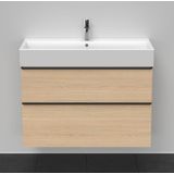 Duravit D-Neo wastafelonderkast 98.4x62.5x44.2cm 2 lades Natuur eiken Mat de437403030