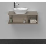 Duravit D-Neo, badmeubel wandhangend Compact, breedte 800 x diepte 480mm, 1x open vak aan de rechterzijde, DE49180, Kleur: Eiken Terra