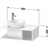 Duravit D-Neo, badmeubel wandhangend Compact, breedte 800 x diepte 480mm, 1x open vak aan de rechterzijde, DE49180, Kleur: Eiken Terra