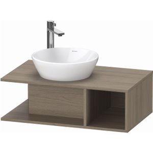 Duravit D-Neo, badmeubel wandhangend Compact, breedte 800 x diepte 480mm, 1x open vak aan de rechterzijde, DE49180, Kleur: Eiken Terra