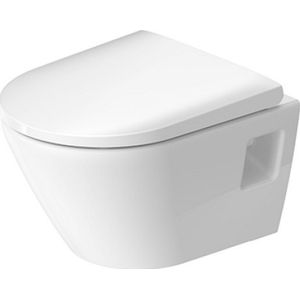 Toilet duravit d-neo wand compact wondergliss rimless diepspoel 48 cm hoogglans wit