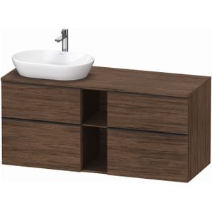 Duravit D-Neo wastafelonderkast 140x66.4x55cm 4 lades Noten (donker) Mat de4970l2121