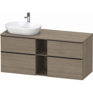 Badmeubel duravit d-neo wand 140x55x64.4 cm mat eiken terra links