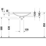 Duravit D-Neo inbouwwastafel 60x44x14.5cm 1 kraangat rechthoek Keramiek Wit 0358600079