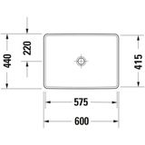 Duravit D-Neo inbouwwastafel 60x44x14.5cm 1 kraangat rechthoek Keramiek Wit 0358600079