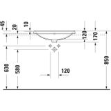 Duravit D-Neo inbouwwastafel 60x44x17cm 1 kraangat rechthoek Keramiek Wit 0357600027