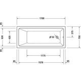 Duravit No.1 inbouwbad 170x75cm acryl Wit 700490000000000