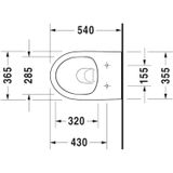 Wandcloset duravit no.1 diepspoel rimless 36.5x54x35 cm wit