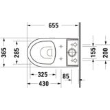 Duravit No.1 Staand Closet 36,5x65,5x42 cm Wit Hoogglans