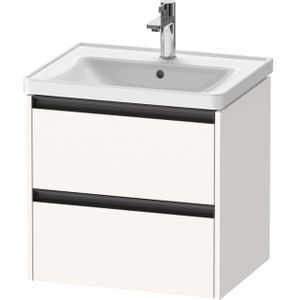 Duravit Ketho 2 Wastafelonderkast - 2 laden - 58.4x45.5x54.9cm - grepen antraciet - wit supermat K25281084840000