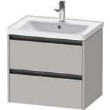 Duravit Ketho 2 wastafelonderbouwkast met 2 laden 63.4x45.5x54.9cm met grepen antraciet betongrijs mat