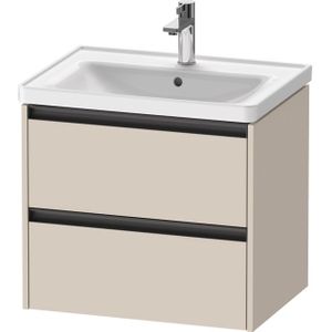 Duravit Ketho 2 wastafelonderbouwkast met 2 laden 63.4x45.5x54.9cm met grepen antraciet taupe supermat K25282083830000