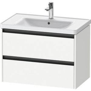 Duravit Ketho 2 wastafelonderbouwkast met 2 laden 78.4x45.5x54.9cm met grepen antraciet wit mat K25283018180000