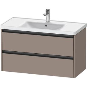 Duravit Ketho 2 wastafelonderbouwkast met 2 laden 98.4x45.5x54.9cm met grepen antraciet basalt mat K25284043430000