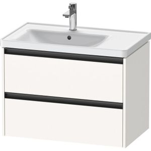 Duravit Ketho 2 wastafelonderbouwkast met 2 laden voor waskom links 78.4x45.5x54.9cm met grepen antraciet wit supermat K25285084840000