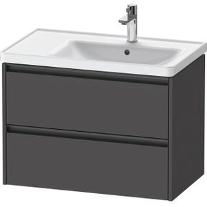 Duravit Ketho 2 wastafelonderbouwkast met 2 laden voor waskom rechts 78.4x45.5x54.9cm met grepen antraciet grafiet mat K25286049490000