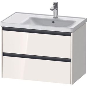 Duravit Ketho 2 wastafelonderbouwkast met 2 laden voor waskom rechts 78.4x45.5x54.9cm met grepen antraciet hoogglans wit K25286022220000