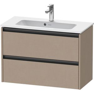 Duravit Ketho 2 wastafelonderbouwkast met 2 laden 81x39x54.9cm met grepen antraciet Linnen mat K25256075750000