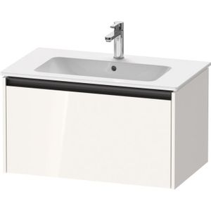 Duravit Ketho 2 wastafelonderbouwkast met 1 lade 81x48x44cm met greep antraciet hoogglans wit