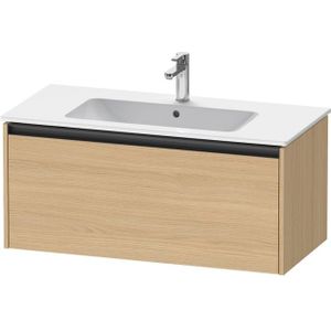 Duravit Ketho 2 wastafelonderbouwkast met 1 lade 101x48x44cm met greep antraciet natuur eiken mat K25064030300000