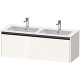 Duravit Ketho 2 wastafelonderbouwkast met 1 lade voor dubbele wastafel 128x48x44cm met greep antraciet hoogglans wit