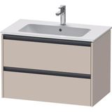 Duravit Ketho 2 wastafelonderbouwkast met 2 laden 81x48x55cm met grepen antraciet taupe supermat