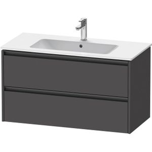 Duravit Ketho 2 wastafelonderbouwkast met 2 laden 101x48x55cm met grepen antraciet grafiet mat K25264049490000