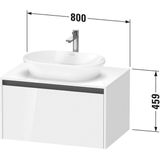 Duravit Ketho 2 wastafelonderbouwkast incl. consoleplaat met 1 lade 80x55x45.9cm met handgreep antraciet natuur eiken mat