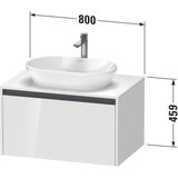 Duravit Ketho 2 wastafelonderbouwkast incl. consoleplaat met 1 lade 80x55x45.9cm met handgreep antraciet natuur eiken mat