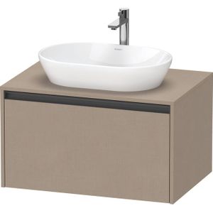 Duravit Ketho 2 wastafelonderbouwkast incl. consoleplaat met 1 lade 80x55x45.9cm met handgreep antraciet Linnen mat K24885075750000