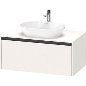 Duravit Ketho 2 wastafelonderbouwkast incl. consoleplaat met 1 lade 100x55x45.9cm met handgreep antraciet wit supermat K24886084840000