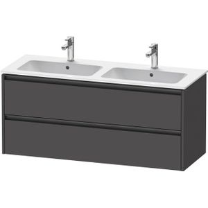 Duravit Ketho 2 wastafelonderbouwkast met 2 laden voor dubbele wastafel 128x48x55cm met grepen antraciet grafiet mat