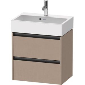 Duravit Ketho 2 Wastafelonderkast - 2 laden - 58.4x39x54.9cm - grepen antraciet - linnen mat K25273075750000