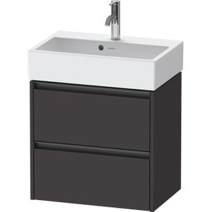 Duravit Ketho 2 Wastafelonderkast - 2 laden - 58.4x39x54.9cm - grepen antraciet - grafiet supermat K25273080800000