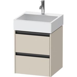 Duravit Ketho 2 wastafelonderbouwkast - 2 laden - 48.4x46x54.9cm - grepen antraciet - taupe supermat K25274083830000