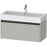 Duravit Ketho 2 wastafelonderbouwkast met 1 lade 98.4x46x44cm met greep antraciet betongrijs mat K25078007070000