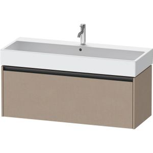 Duravit Ketho 2 wastafelonderbouwkast met 1 lade voor enkele wastafel 118.4x46x44cm met greep antraciet Linnen mat K25079075750000