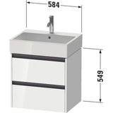 Duravit Ketho 2 wastafelonderbouwkast met 2 laden 58.4x46x54.9cm met grepen antraciet betongrijs mat