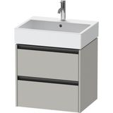 Duravit Ketho 2 wastafelonderbouwkast met 2 laden 58.4x46x54.9cm met grepen antraciet betongrijs mat