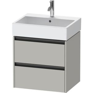 Duravit Ketho 2 wastafelonderbouwkast - 2 laden - 58.4x46x54.9cm - grepen antraciet - betongrijs mat K25275007070000