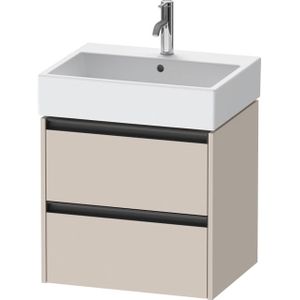 Duravit Ketho 2 wastafelonderbouwkast - 2 laden - 58.4x46x54.9cm - grepen antraciet - taupe mat K25275091910000