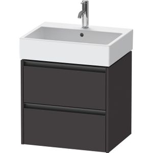 Duravit Ketho 2 wastafelonderbouwkast - 2 laden - 58.4x46x54.9cm - grepen antraciet - grafiet supermat K25275080800000